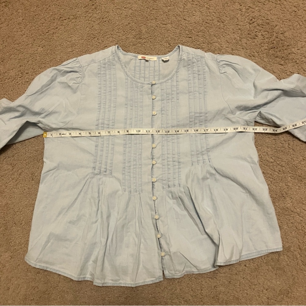 Levi's Light Blue Button Down Blouse - image 4